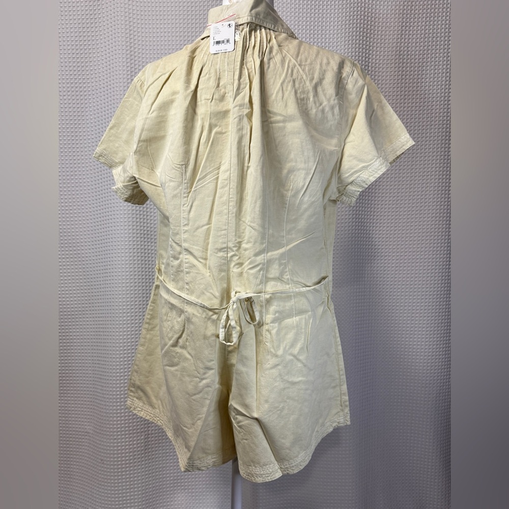 NWT Free People Ivory Button Front Romper Size L - Picture 6 of 11